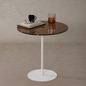 Mesa Lateral Chill-Out – Branco Bronze – 50cm x 50cm x 50cm