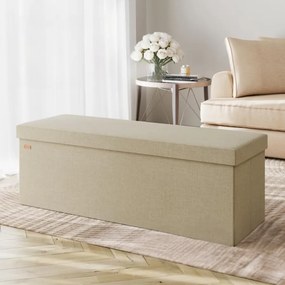 Banco dobrável em MDF com espaço de arrumação 115 x 38 x 38 cm Bege