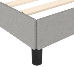 Estrutura de cama 140x190 cm tecido cinza-claro