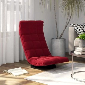 Cadeira de piso giratória veludo vermelho tinto