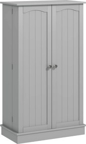Armário de Cozinha Armário Despensa Cozinha com 2 Portas e 16 Prateleiras Armário Moderno 60x30x104 cm Cinzento
