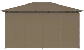 Tenda de jardim com cortinas 4x3m 180 g/m² cinzento-acastanhado