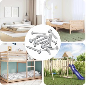 vidaXL Parafusos de Madeira 12 pcs Prateado M4 x 28 mm Aço