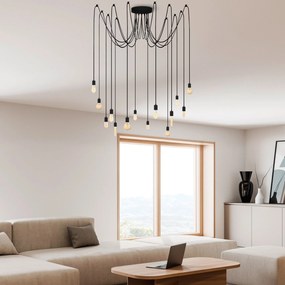 Candeeiro de Teto Kabluni – Preto – 216 x 216 cm