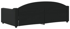 Sofá-cama 90x190 cm tecido preto