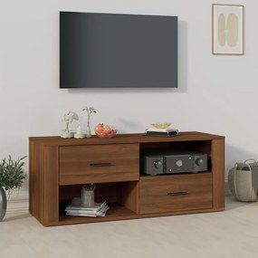 Móvel de TV 100x35x40 cm madeira processada cor carvalho castanho
