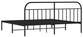 Estrutura de cama com cabeceira 200x200 cm metal preto