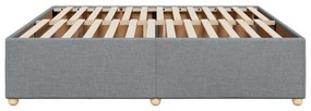 Estrutura de cama sem colchão 180x200 cm tecido cinzento-claro
