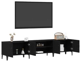 Estante de TV vidaXL Preta Carvalho 180x31,5x40 cm Madeira Engineered