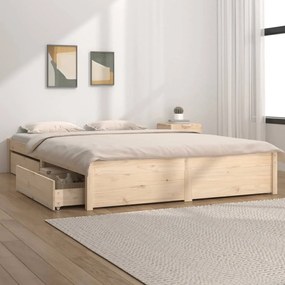 vidaXL Estrutura de cama com gavetas 140x200 cm