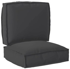 vidaXL Conjunto de Almofadas para Palete 2 pcs Preto 50 x 50 x 12 cm
