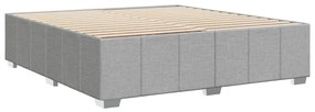 Estrutura de cama sem colchão 180x200 cm tecido cinzento-claro