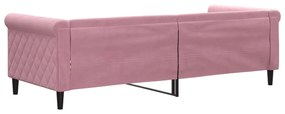 Sofá-cama 80x200 cm veludo rosa