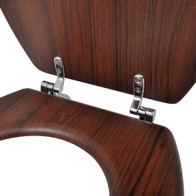 Assentos de sanita com tampas 2 pcs MDF castanho