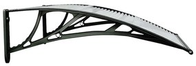 Toldo para porta 80x75 cm policarbonato preto/transparente