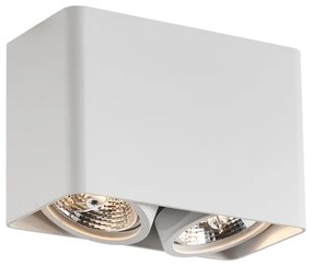 Foco de superfície de design branco GU10 70mm 2-luzes giratório e inclinável - Vox