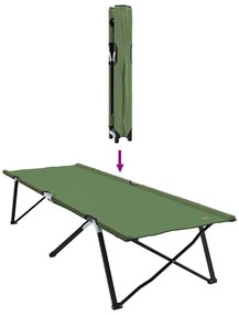 Cama de Sol Dobrável com Saco de Transporte Verde Exército 600D