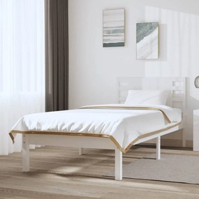 vidaXL Cama sem colchão 100x200 cm madeira de pinho maciça branco