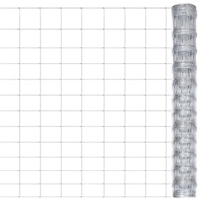 vidaXL Cerca de jardim 50x1,25 m aço galvanizado prateado