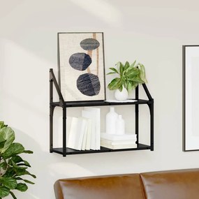 vidaXL Prateleira de Parede Carvalho preto 60 x 21 x 51 cm