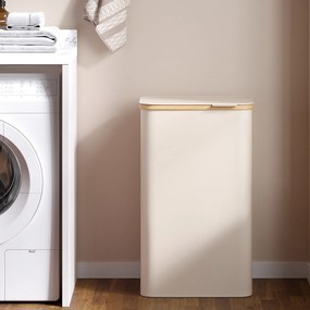 Cesto para roupa suja 90 L 42 x 32 x 70,5 cm branco creme