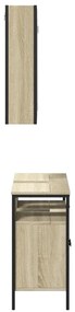 2 pcs conj. móveis casa banho derivados madeira carvalho sonoma