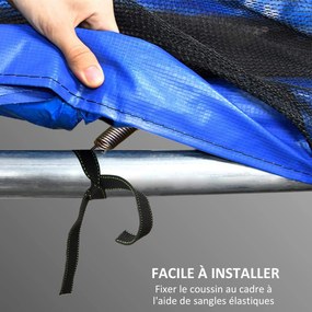 Almofada de proteção para trampolim de 305 cm (ESTRUTURA NÃO INCLUIDA) com cordão elástico resistente às intempéries e aos raios UV, multicolorida