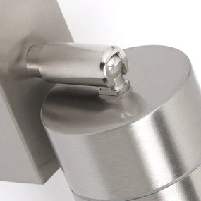 Candeeiro de parede exterior em aço IP44 rotativo e inclinável - Solo