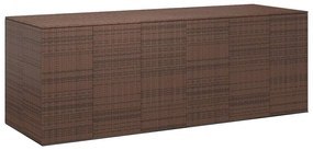 vidaXL Caixa p/ almofadões de jardim 291x100,5x104 cm vime PE castanho