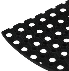 Tapete de porta semicircular 45x75 cm borracha