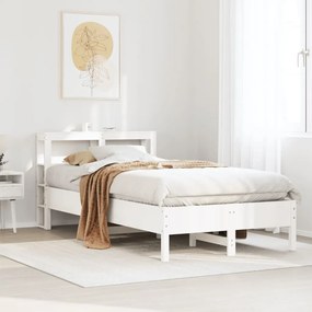 vidaXL Cama sem colchão 75x190 cm madeira de pinho maciça branco