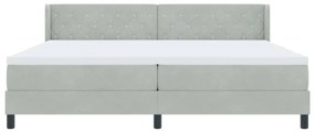 Cama Box Spring com Colchão vidaXL Cinza Claro 200x200 cm Veludo