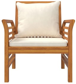 3 pcs conjunto lounge de jardim c/ almofadões acácia maciça