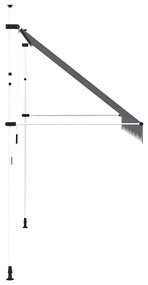 Toldo retrátil manual 350 cm riscas azuis e brancas