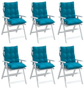 Almofadões cadeira encosto baixo 6 pcs tecido oxford azul-claro