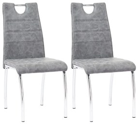 vidaXL Cadeiras de jantar 2 pcs couro artificial cinzento