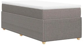 Cama com molas/colchão 100x200 cm tecido cinza-acastanhado