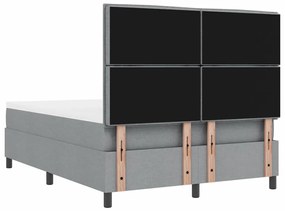 Cama com Estrado e Colchão Cinzento Claro 140 x 200 cm