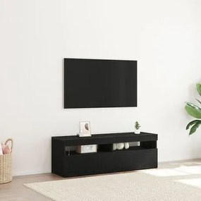 Estante para TV vidaXL com LED Carvalho Preto 120x35x40 cm Madeira de