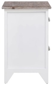 Mesa de cabeceira com 2 gavetas 2 pcs castanho e branco
