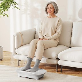 Plataforma vibratória muscular com 10 intensidades e controlo remoto para emagrecer, queimar calorias e tonificar os músculos - Cinzenta