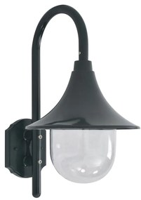 vidaXL Candeeiro de parede para jardim E27 42cm alumínio verde escuro