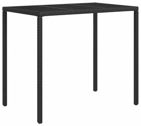 4 pcs conjunto lounge de jardim c/ almofadões vime PE preto