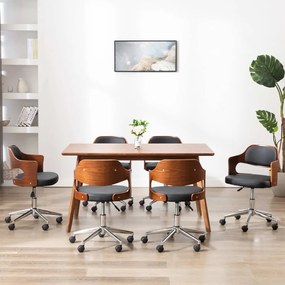 vidaXL Cadeiras jantar 6 pcs madeira curvada e couro artificial preto