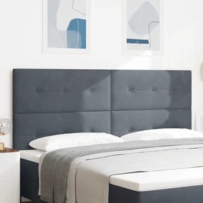 Cabeceira LED vidaXL Cinza Escuro 100 cm em Veludo