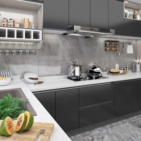 vidaXL Autocolante para móveis 2 pcs 500x90 cm PVC preto