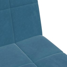 Sofá-cama 2 lugares c/ apoio de pés veludo azul