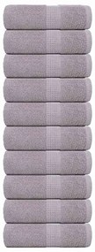 vidaXL Toalhas de bidé 10 pcs 30x50 cm 360 gsm 100% algodão cinzento
