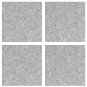 Placas de Alumínio Antiderrapantes com Estrias - 4 Unidades de 40x40 c