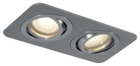 Foco embutido redondo cor de bronze GU10 50mm giratório e inclinável IP44 2-luzes - Alberto